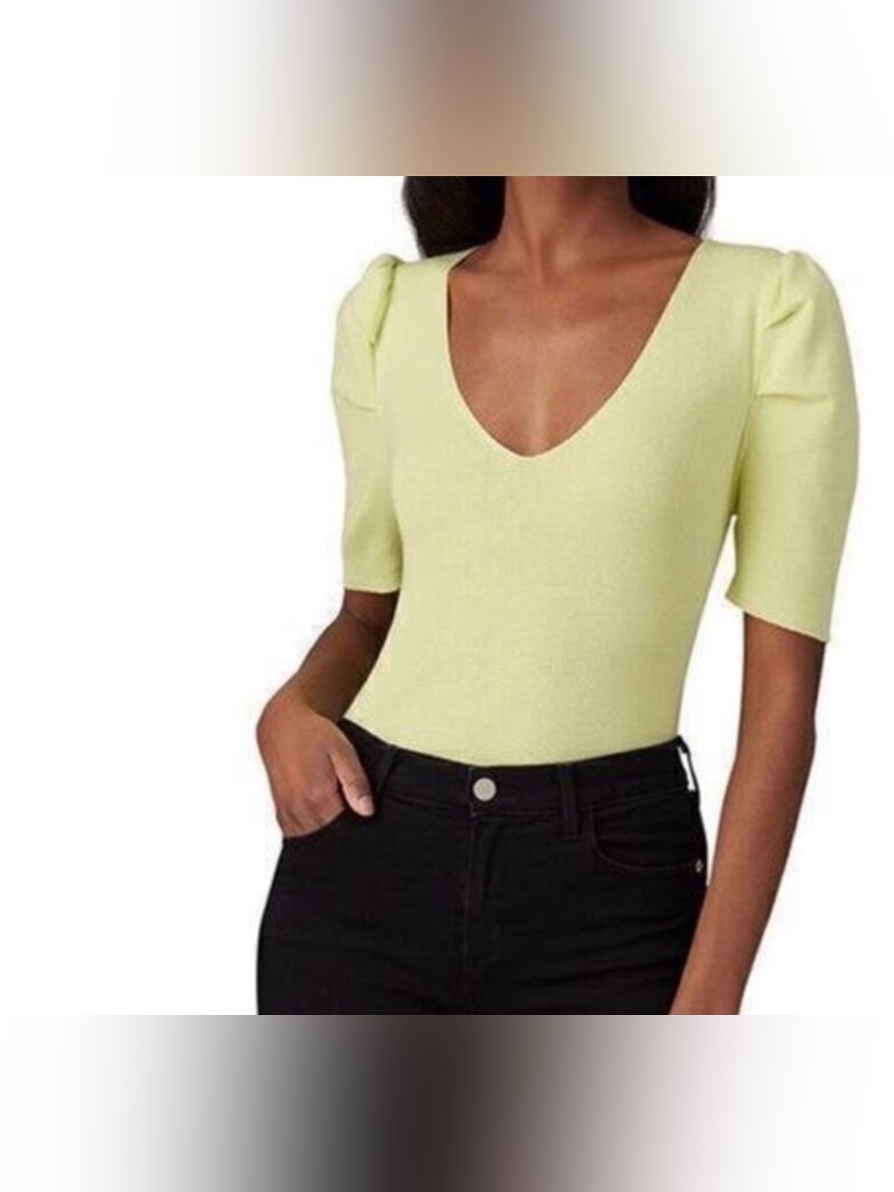 John + Jenn Heath  puff sleeves yellow Top Size XS